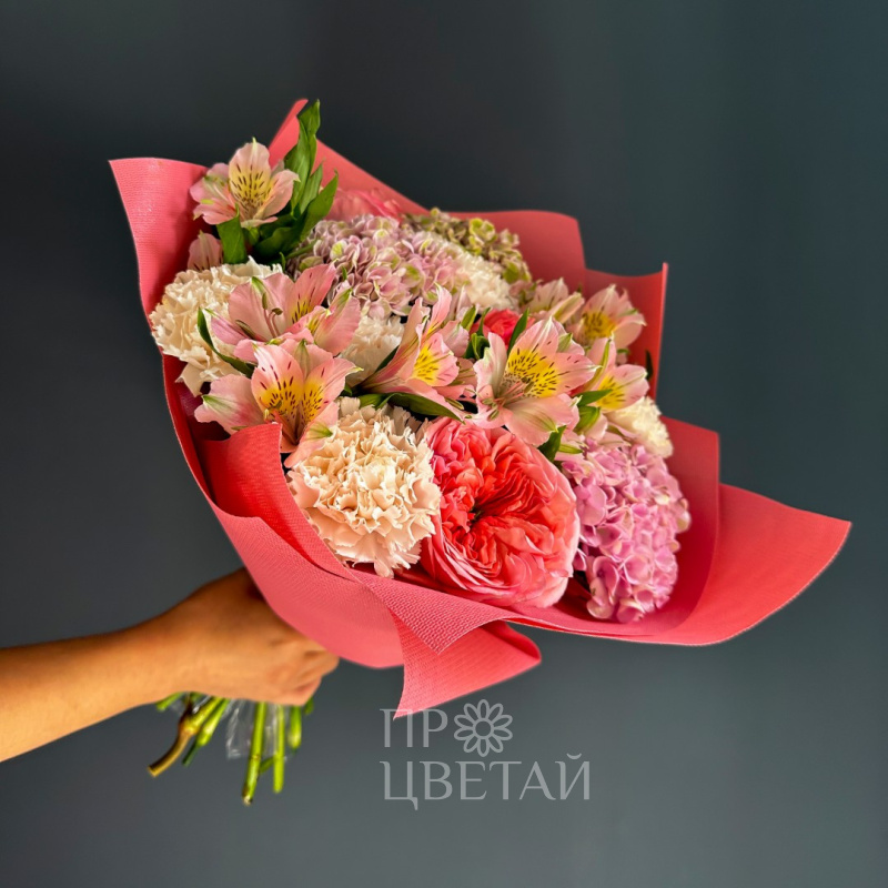 Сборный букет с альстромерией «Пробуждение»