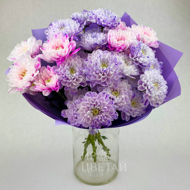 Букет из хризантем «Пастила»