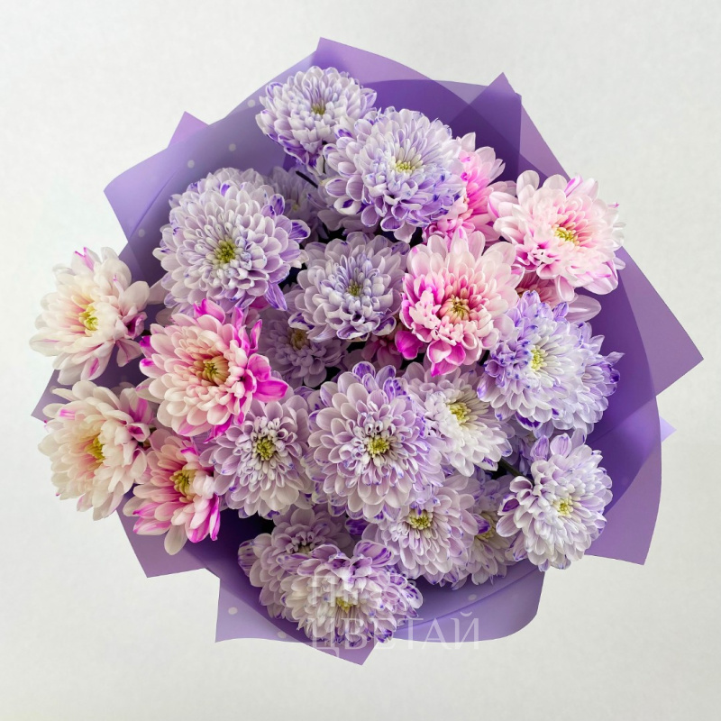Букет из хризантем «Пастила» 1
