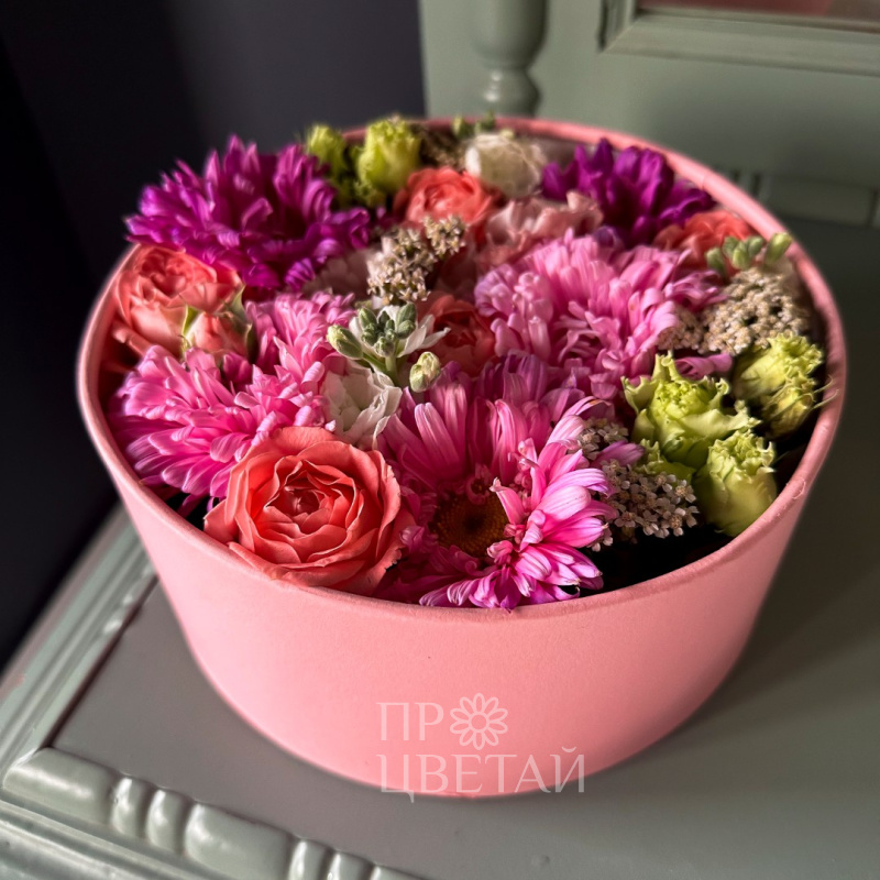 Композиция с герберой «Первый поцелуй»