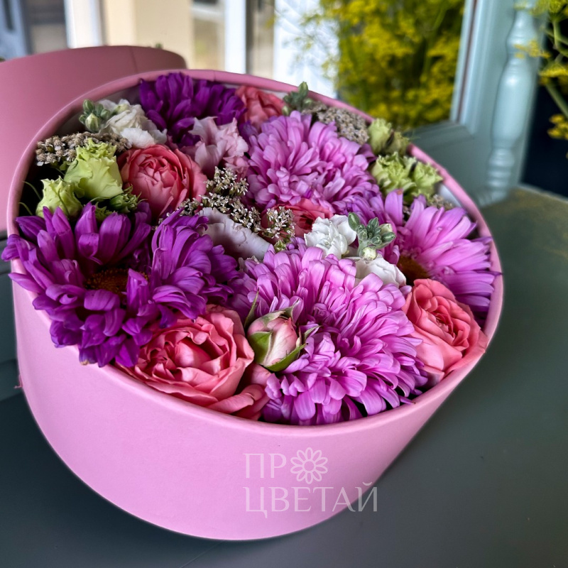 Композиция с герберой «Первый поцелуй» 1