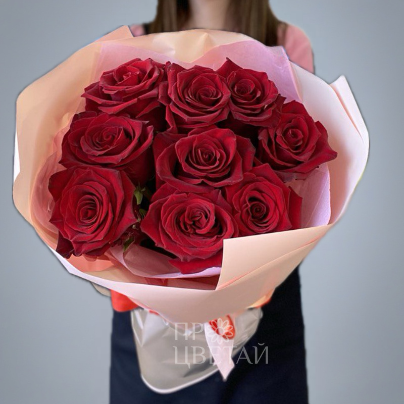 Букет из 9 красных роз «Настроение»