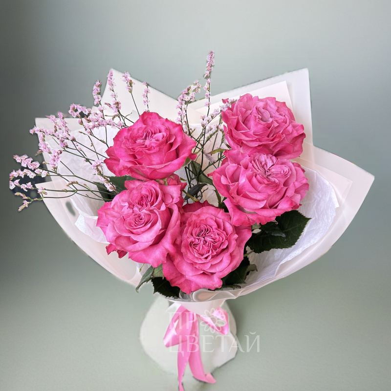 Букет из 5 пионовидных роз «Кантри»