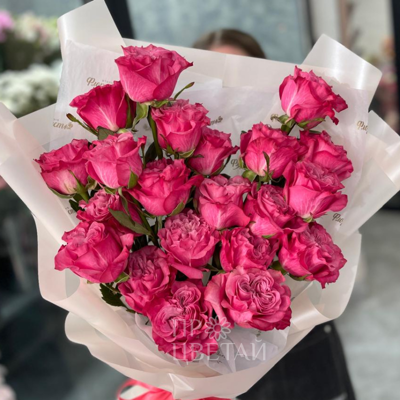 Wow-букет из 21 пионовидной розы