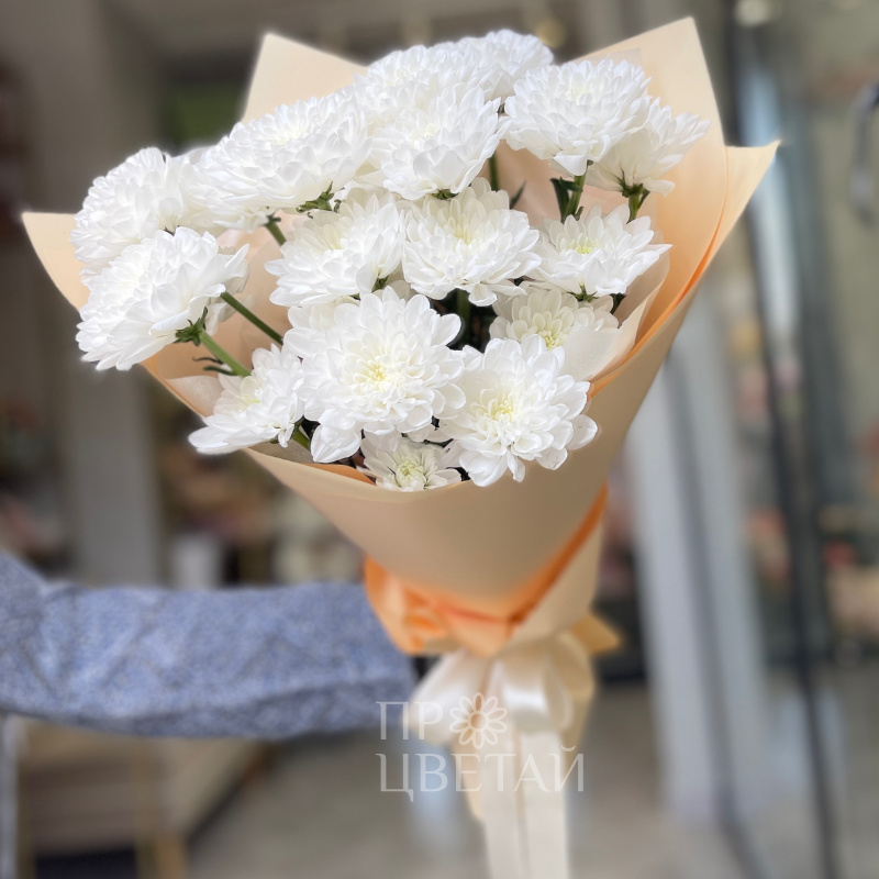 Монобукет из кустовой хризантемой 