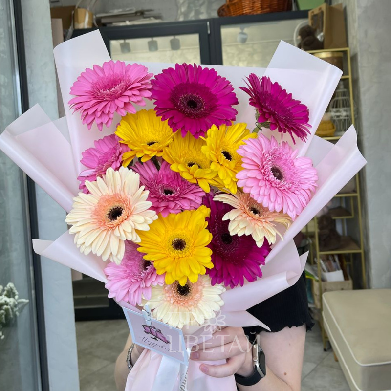 Монобукет с герберами 1