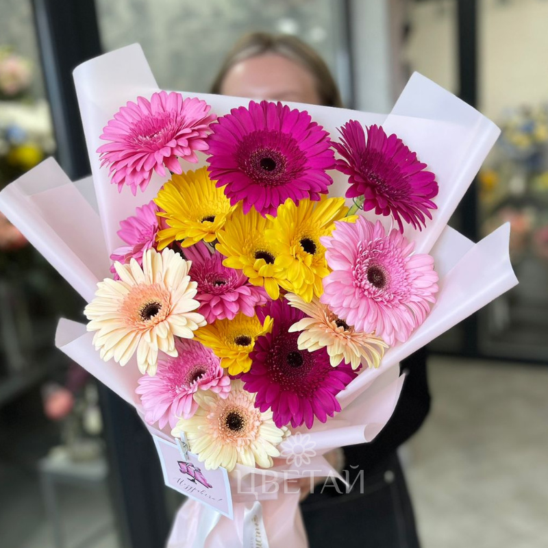 Монобукет с герберами