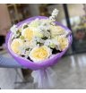 Сиреневый букет с пионовидными розами