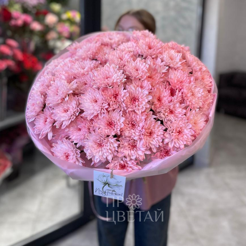 Монобукет  «розовый взрыв» 2