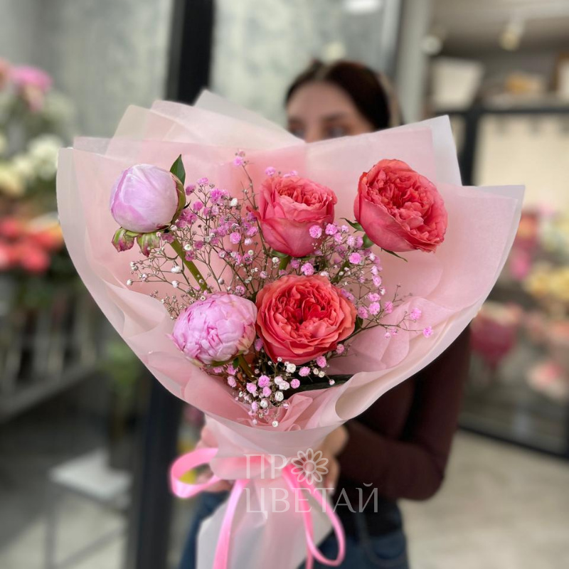  Букет «Пионовидное настроение»