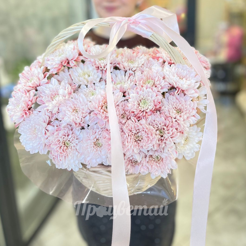 Нежная корзинка из хризантемы