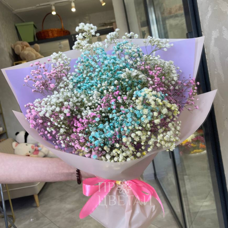 Букет «Яркая гипсофила»