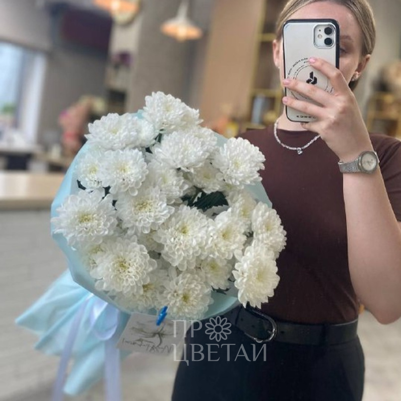 Воздушный букет из хризантем 1