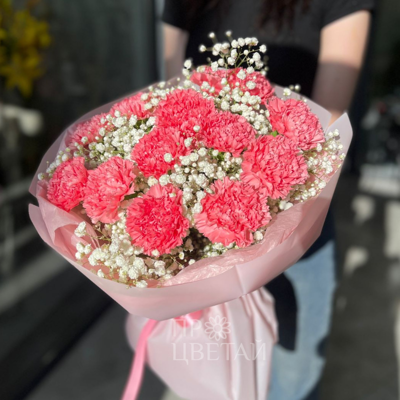 Букет с гипсофилой «Яркая вспышка» 1