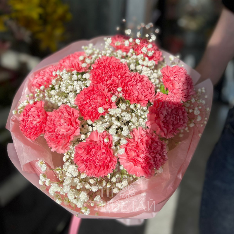 Букет с гипсофилой «Яркая вспышка» 2