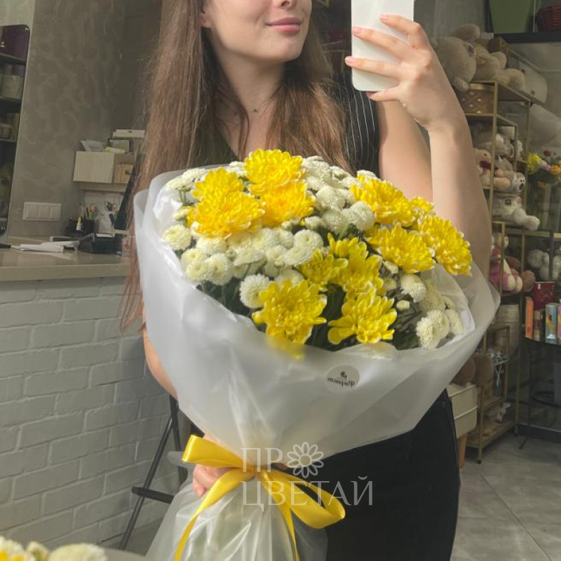 Букет хризантем «Солнышко» 1