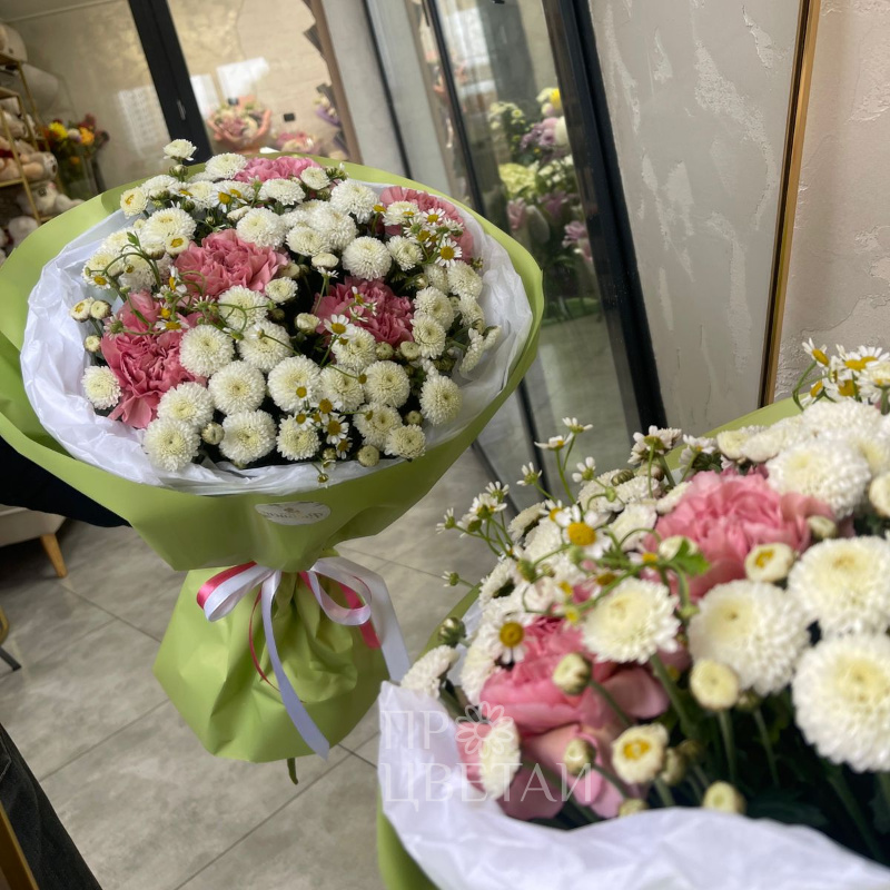 Букет с хризантемой «Обнимашки радости» 1