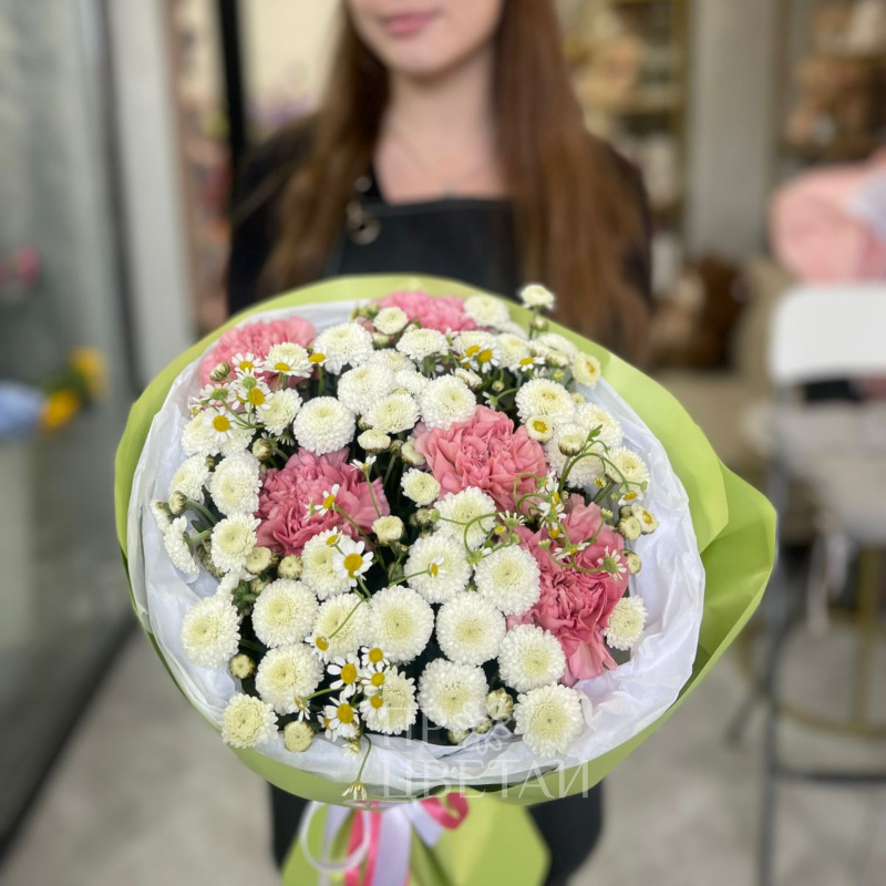 Букет с хризантемой «Обнимашки радости»