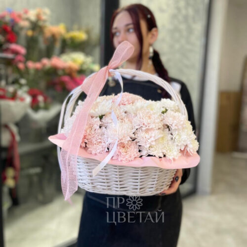 Корзинка «Нежная хризантема»